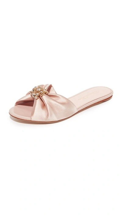 Oscar De La Renta Mia Flat Slides In Nude