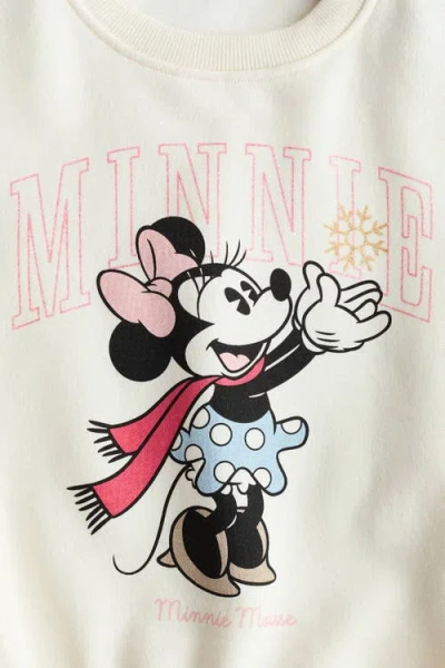 H&m Printed Sweatshirt In White