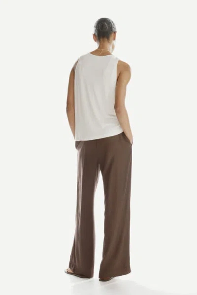 H&m Wide Pull-on Trousers In Brown