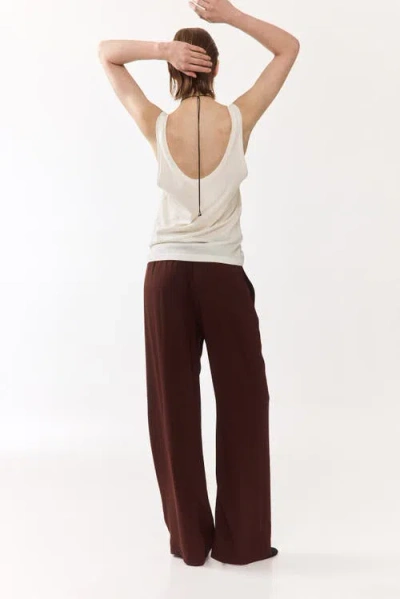 H&m Wide Pull-on Trousers In Brown