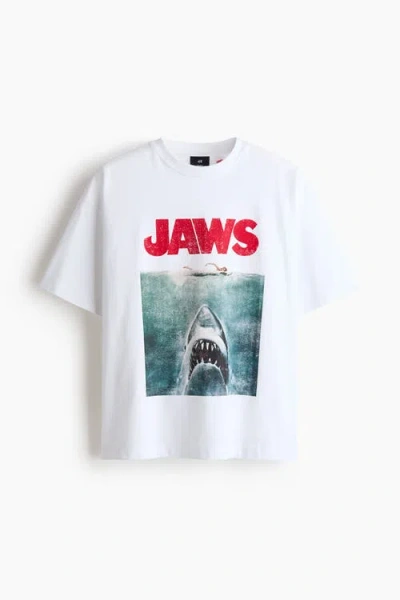 H&m Oversized Fit T-shirt In White