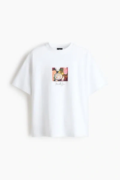H&m Oversized Fit T-shirt In White