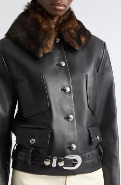 Altuzarra Simons Leather Jacket In Black
