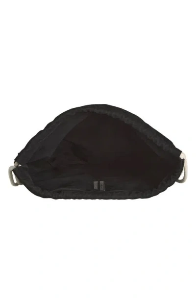 Rick Owens Leather Drawstring Backpack In Black