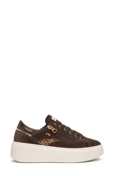 Nerogiardini Platform Side Zip Sneaker In Brown
