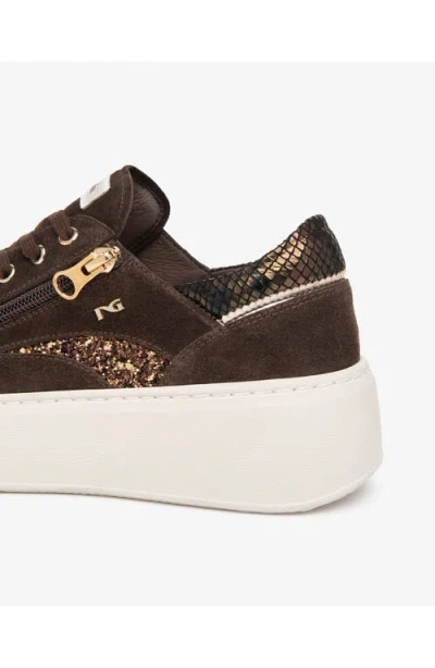 Nerogiardini Platform Side Zip Sneaker In Brown