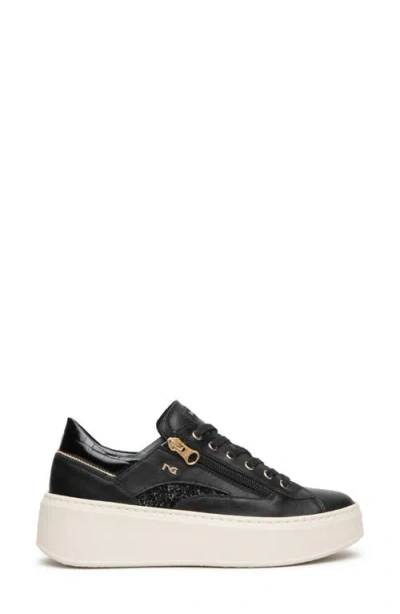 Nerogiardini Platform Side Zip Sneaker In Black