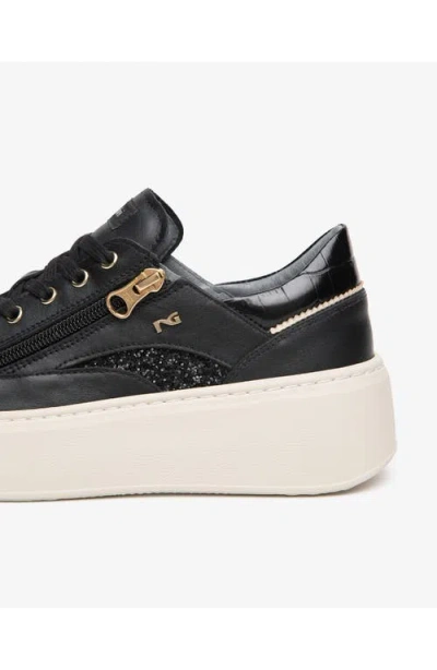 Nerogiardini Platform Side Zip Sneaker In Black