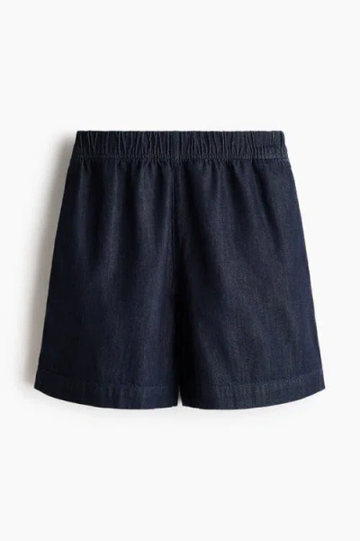 H&m Denim Pull-on Shorts In Black