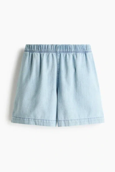 H&m Denim Pull-on Shorts In Blue