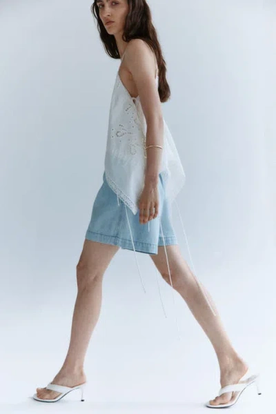 H&m Denim Pull-on Shorts In Blue