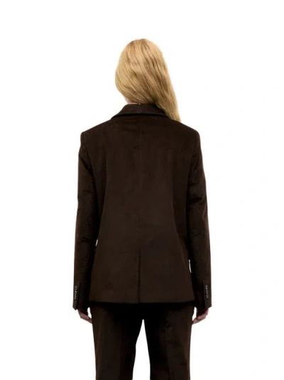 Gerard Darel Jem Two Button Peak Lapel Jacket In Brown