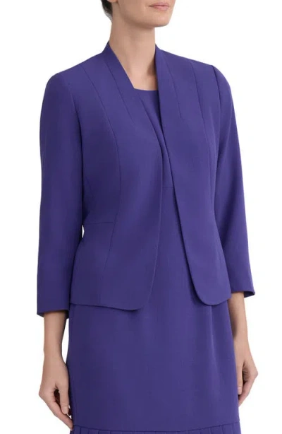 Kasper Seamed Open Front Jacket In Blue