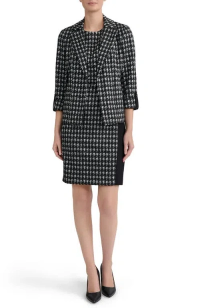 Kasper Open Front Seamed Jacket In Black