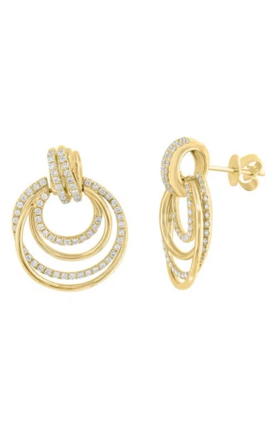 Effy Triple Circle Diamond Drop Earrings In Multi