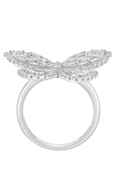 Effy Diamond Butterfly Statement Ring In Silver