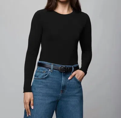 Splendid Bamboo Long Sleeve Tee In Black In Black
