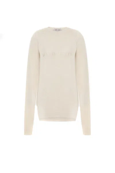 Alberta Ferretti Crew Neck Knitwear Long Sleeve Ribbed Top In Neutral