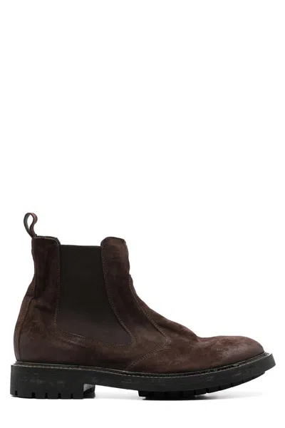 Moma Brown Leather Boots In Multi