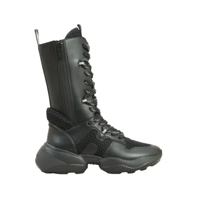 Hogan Interaction Leather Boots In Gray