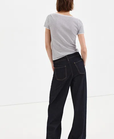 Mango Pull-over Maille Fine Manches Courtes In Multi