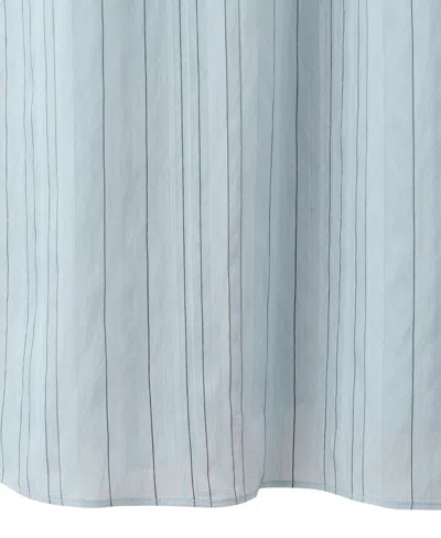 Mango Striped Gathered Dress In Blue
