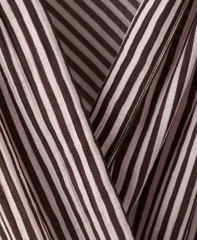 Mango Striped Halter Top With Fixed Knot In Brown