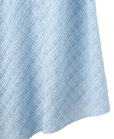 Mango Checked Asymmetrical Midi Dress In Blue