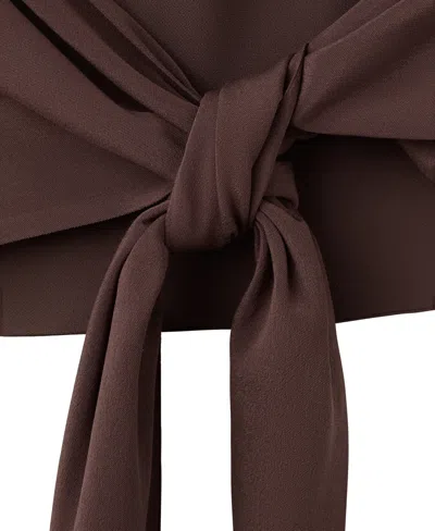 Mango Drape Halter Crop Top In Brown