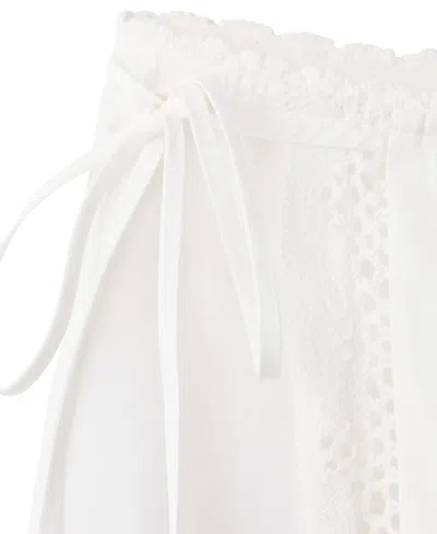 Mango Openwork Embroidered Cotton Miniskirt In White