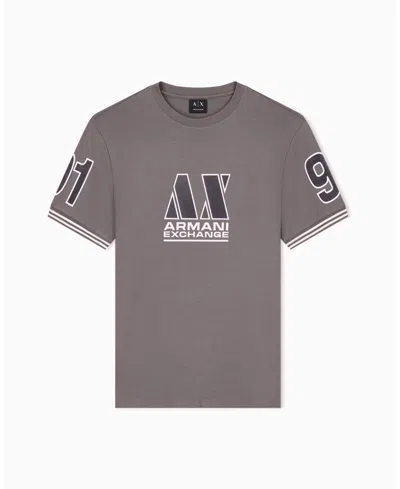 Armani Exchange Regular T-shirt In Cotton Jersey In Gray