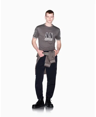 Armani Exchange Regular T-shirt In Cotton Jersey In Gray