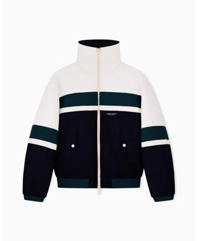 Armani Exchange Regular Fit Blouson Jacket In Deep Navy Vintage Of