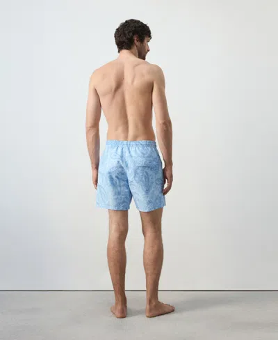 Mango Men's Drawstring Printed Swimsuit In Blue