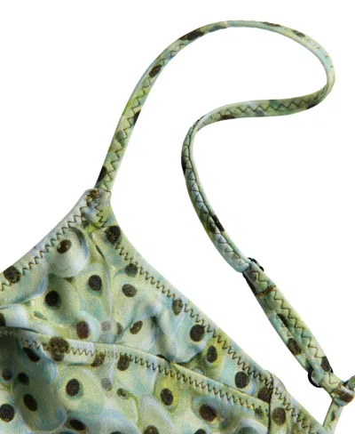 Mango Printed Triangle Bikini Top In Green