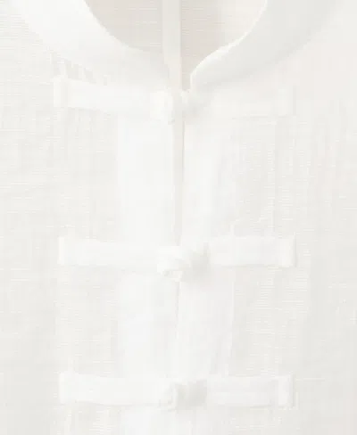 Mango Semi-sheer Textured Top In White