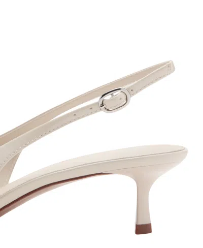 Mango Pointed Kitten Heel Pump In White