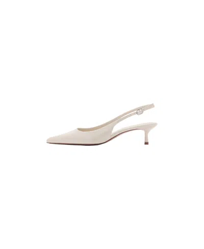 Mango Pointed Kitten Heel Pump In White