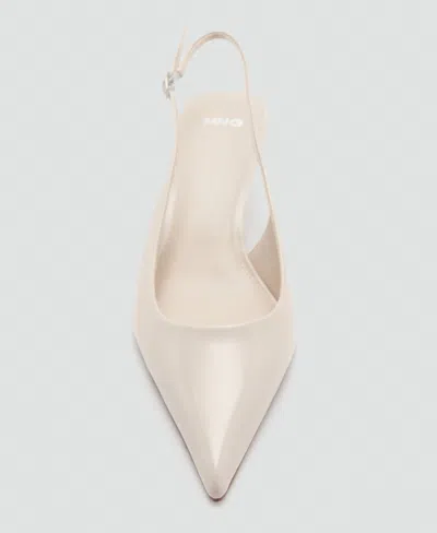 Mango Pointed Kitten Heel Pump In White
