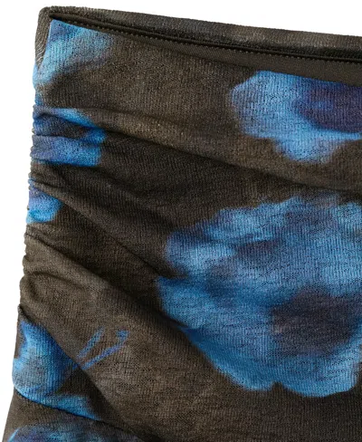 Mango Asymmetrical Printed Mesh Skirt In Black