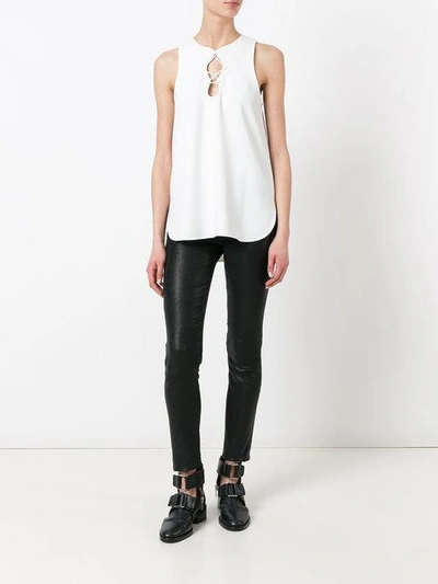 Shop Alexander Wang Lace-up Tank Top In White