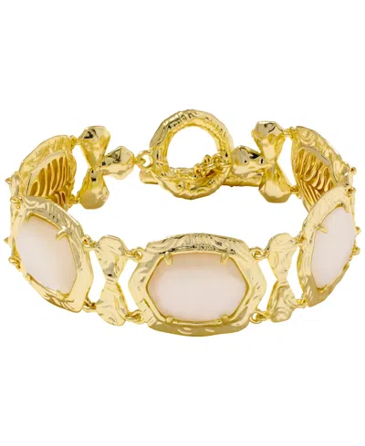 Kendra Scott Daphne Tiger Stripe Openwork Stone Statement Bracelet In Gold,natural