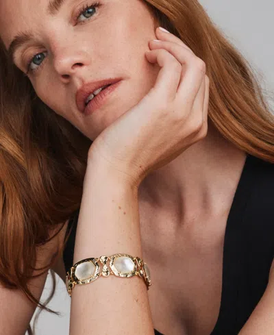 Kendra Scott Daphne Tiger Stripe Openwork Stone Statement Bracelet In Gold,natural