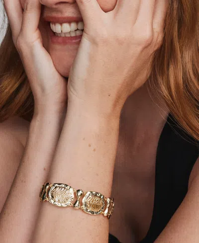 Kendra Scott Daphne Tiger Stripe Openwork Stone Statement Bracelet In Gold,natural