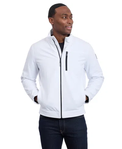 Calvin Klein Stand Collar Soft Shell Jacket In Transparent