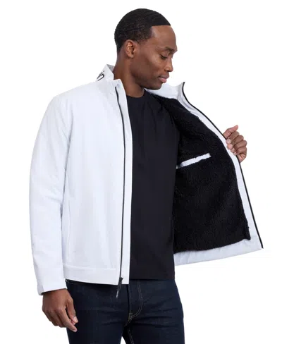 Calvin Klein Stand Collar Soft Shell Jacket In Transparent