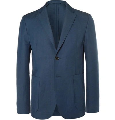 Acne Studios Blue Biarritz Slim-fit Linen And Cotton-blend Suit Jacket ...