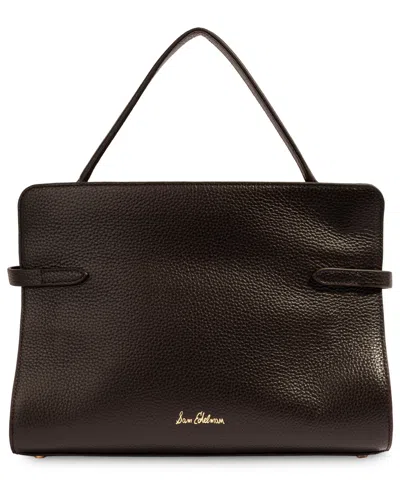 Sam Edelman Structured Florence Medium Leather Satchel Handbag In Chocolate