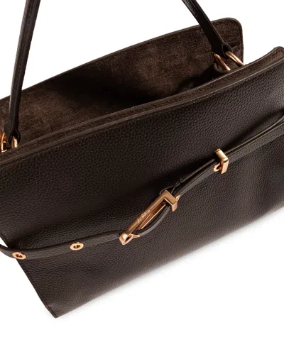 Sam Edelman Structured Florence Medium Leather Satchel Handbag In Chocolate