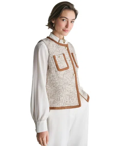 Bcbg Women's Collarless Three-button Jacket In Multi